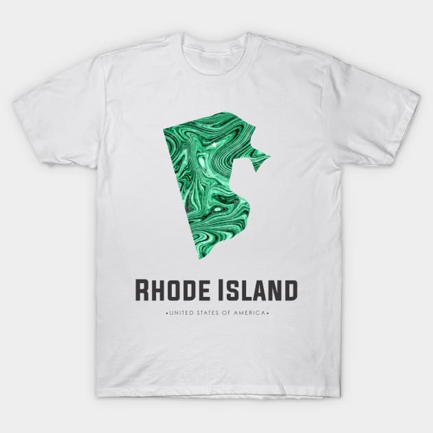 Rhode Island state map abstract green T-Shirt by StudioGrafiikka